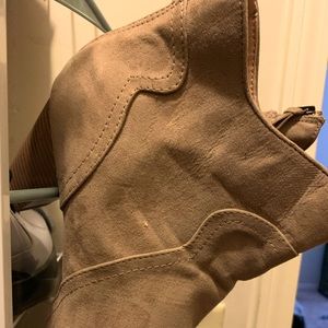 Tan suede ankle boots